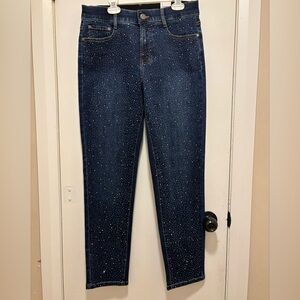 Tribal Dark Blue Skinny Jeans with Sparkle Accents